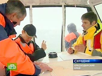 Поисковая операция в Черном море. Кадр телеканала НТВ