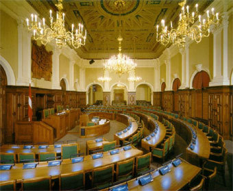 Зал заседаний латвийского парламента, фото с сайта www.aceeeo.org