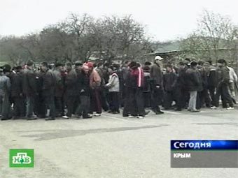 Митинг крымских татар. Кадр НТВ, архив