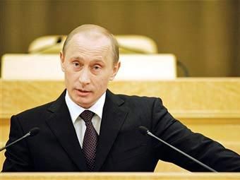 Владимир Путин во время обращения с посланием к Федеральному собранию. Фото AFP
