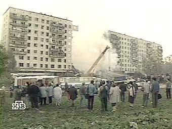 Последствия взрыва на улице Гурьянова в Москве, 1999 год. Кадр телеканала НТВ, архив 
