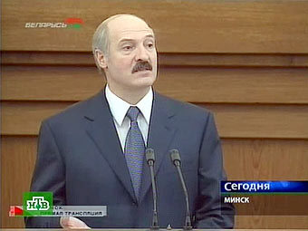 Александр Лукашенко. Кадр телеканала НТВ 