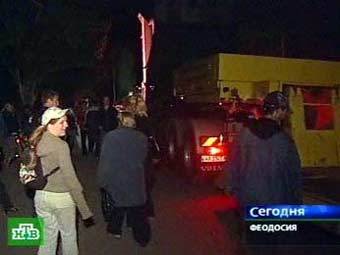 Митингующие в Феодосии. Кадр НТВ